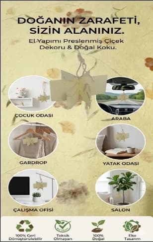 Geri Dönüştürülmüş Doğal Kokulu Kağıt Yaprak Desen Küçük