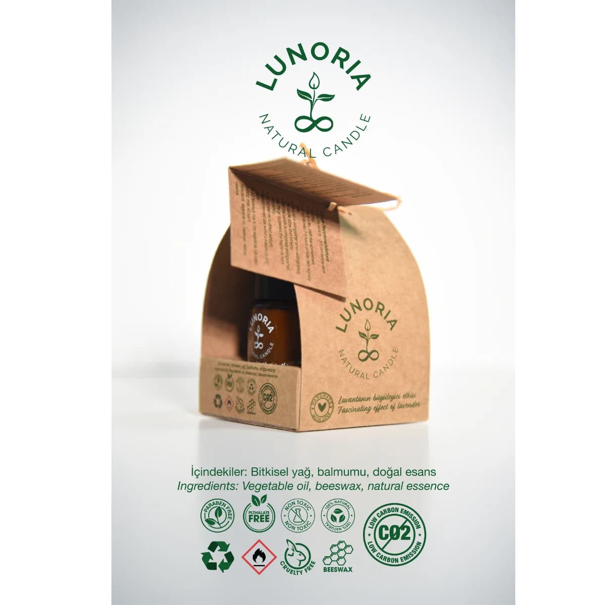 Lunoria Lavanta Kokulu %100 Doğal Mum – Rahatlatıcı Aromaterapi Mum